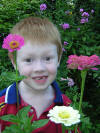 Joseph with his Zinnias