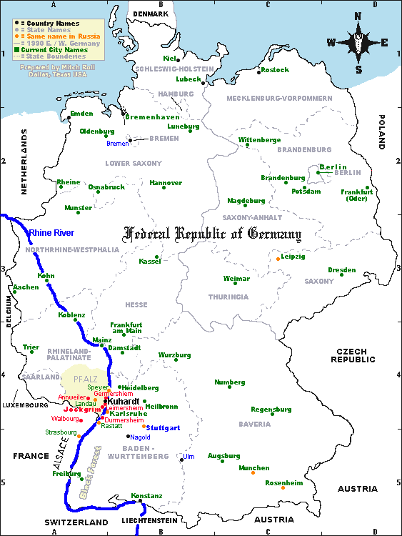 Map of Germany showing location of Kuhardt